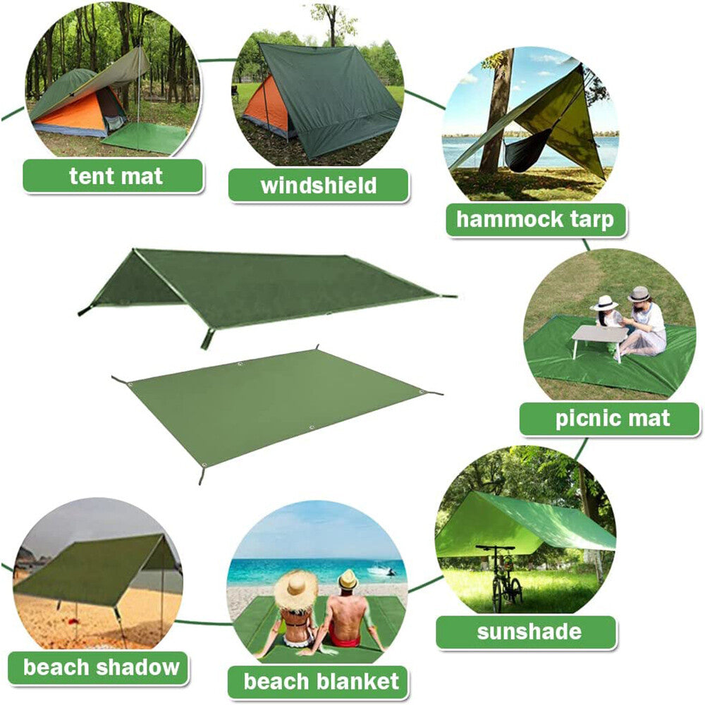 Waterproof Camping Tarp Tent Footprint Lightweight Ground Sheet Rain Fly 13'