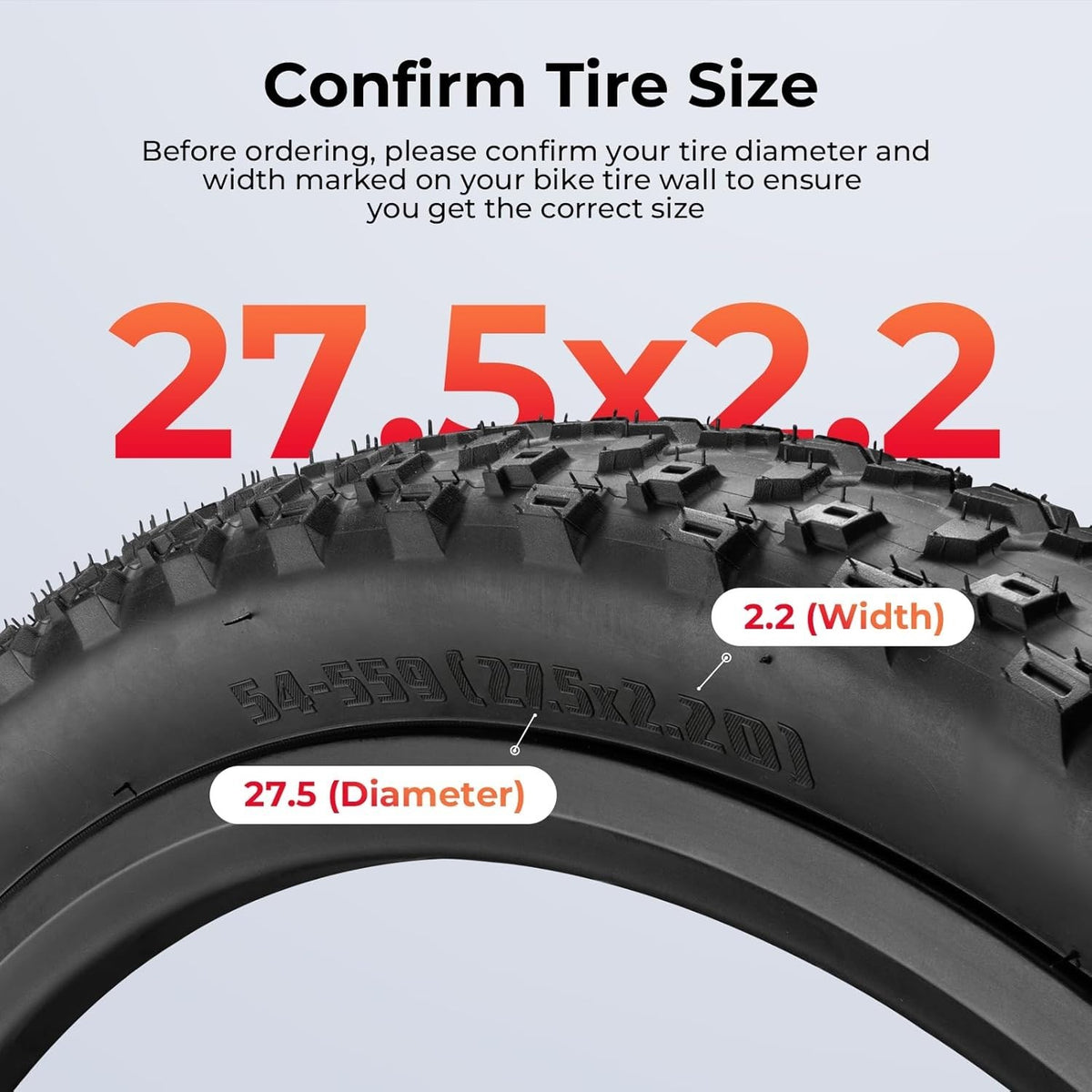 27.5x2.2 Bicycle Tires with Inner Tubes - All-Terrain MTB Set for Mountain & Trail Riding
