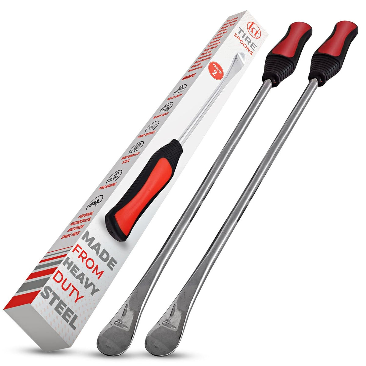 14.5 Inch Motorcycle Tire Iron Set - Heavy Duty Tire Levers & Pry Bar