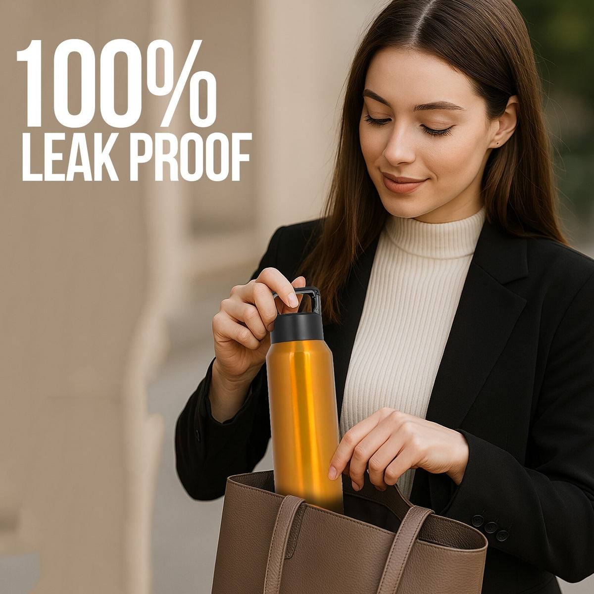 Insulated Stainless Steel Sports Water Bottle - Leak Proof, Sweat-Free, 27 Oz