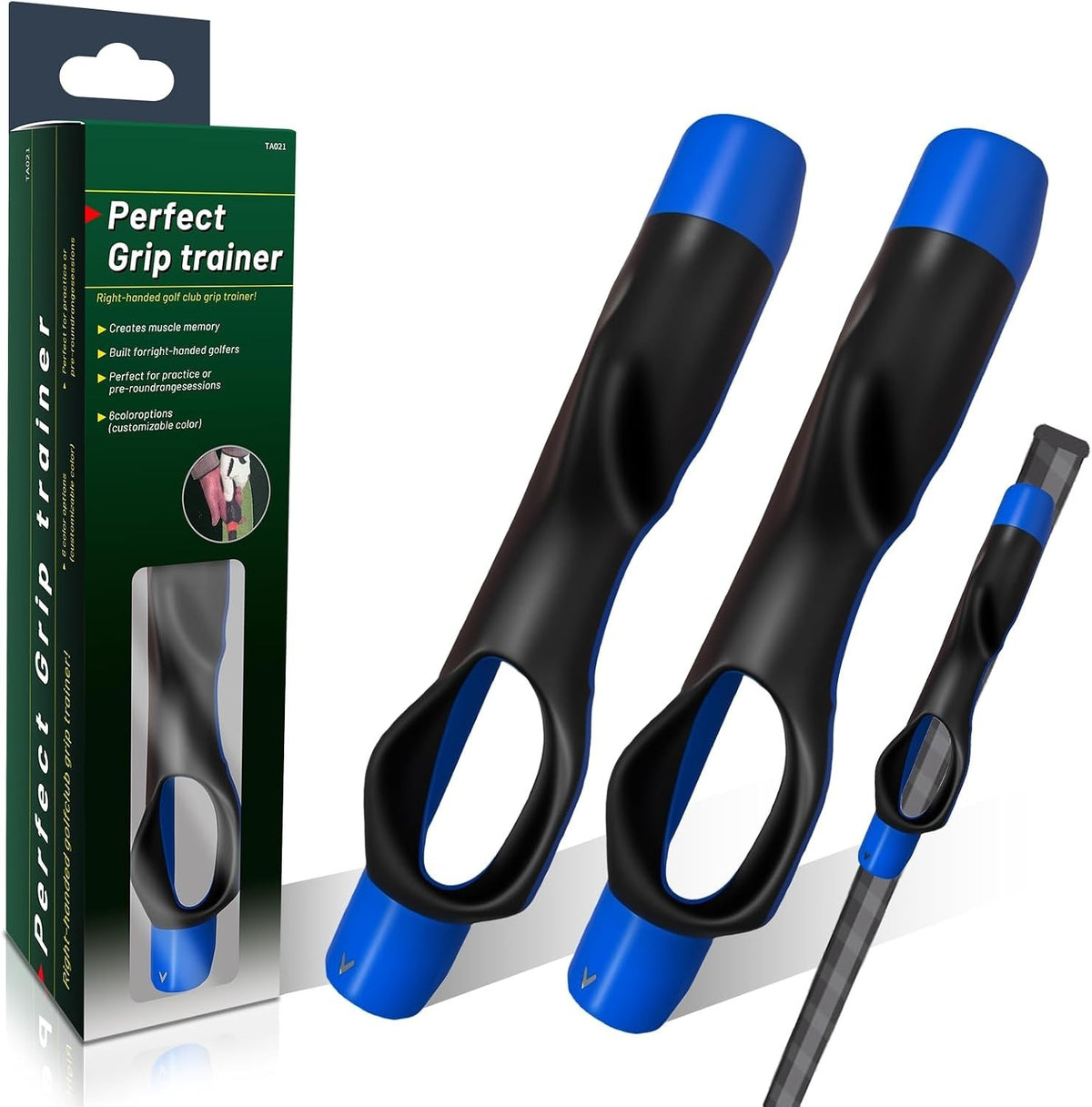 Golf Grip Trainer Set for Right-Handed Golfers - Improve Swing & Hand Position