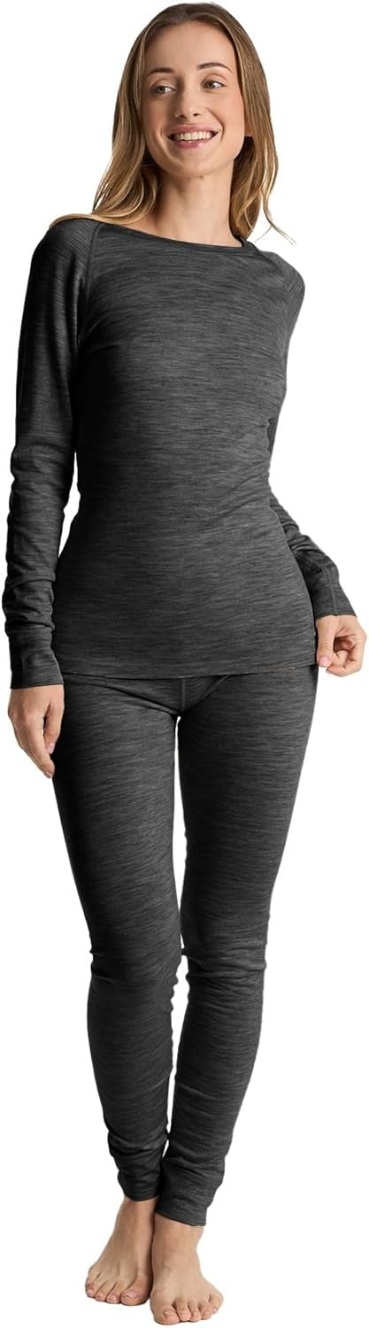 Women’s Merino Wool Base Layer Set Thermal Underwear Ski Cold Weather