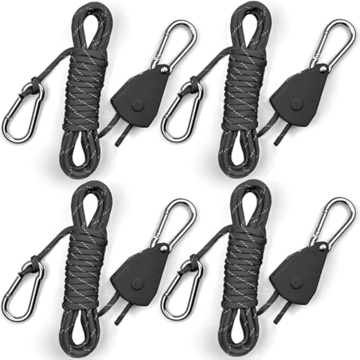 15ft Rope Ratchet Tie Downs - Paracord Straps for Camping & Outdoor Use