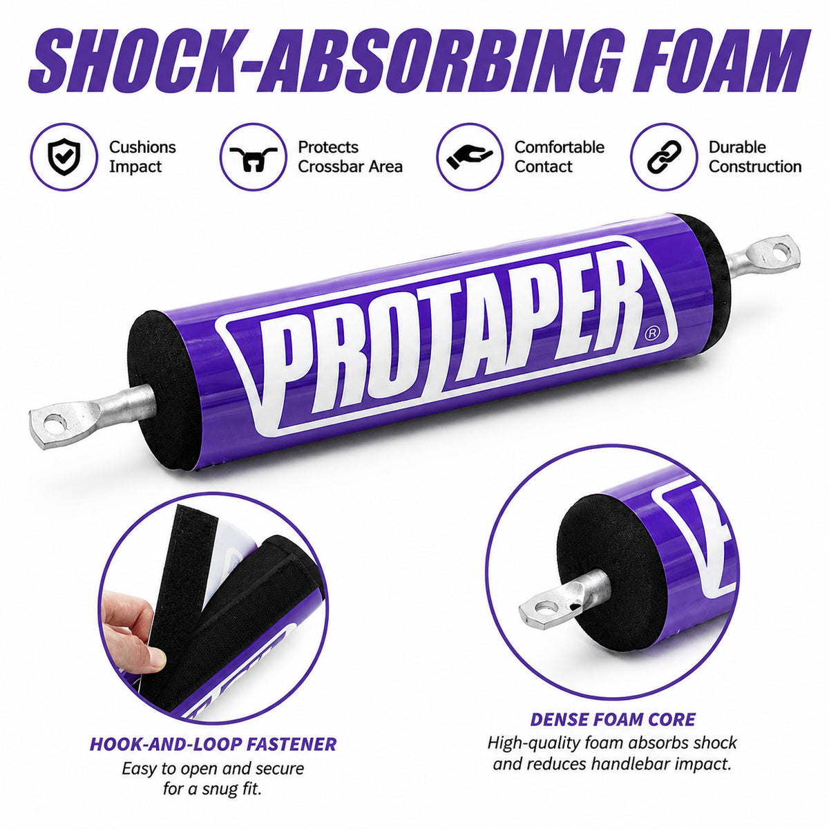 8-Inch ATV Dirt Bike Handlebar Foam Crossbar Protector - Shock Absorbing
