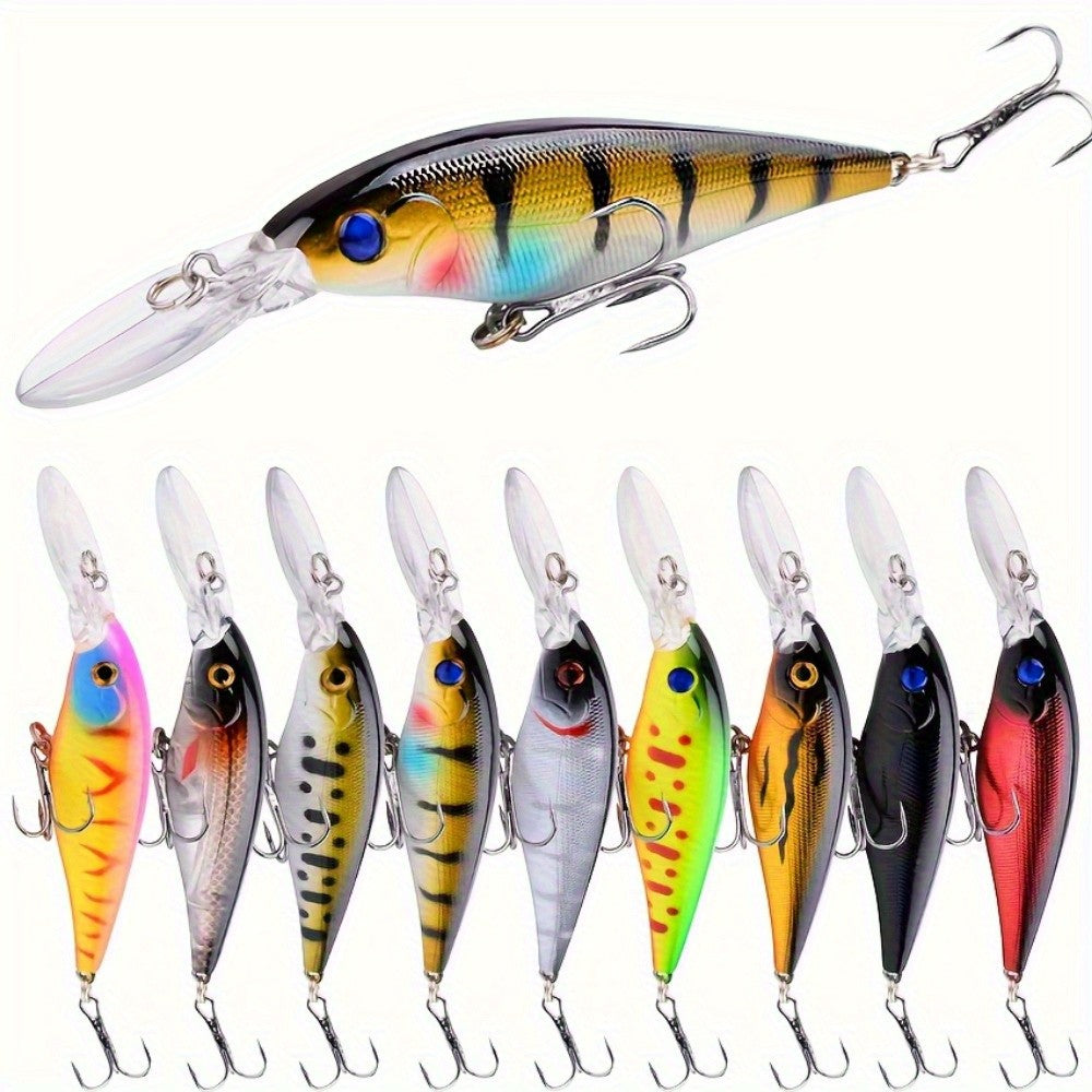 10pcs Artificial Crank Bait Fishing Lures for Bass