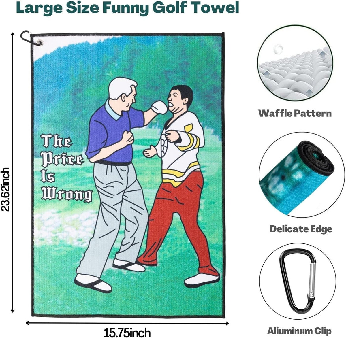 Funny Golf Towel with Clip - Printed Microfiber Golf Accessories for Men