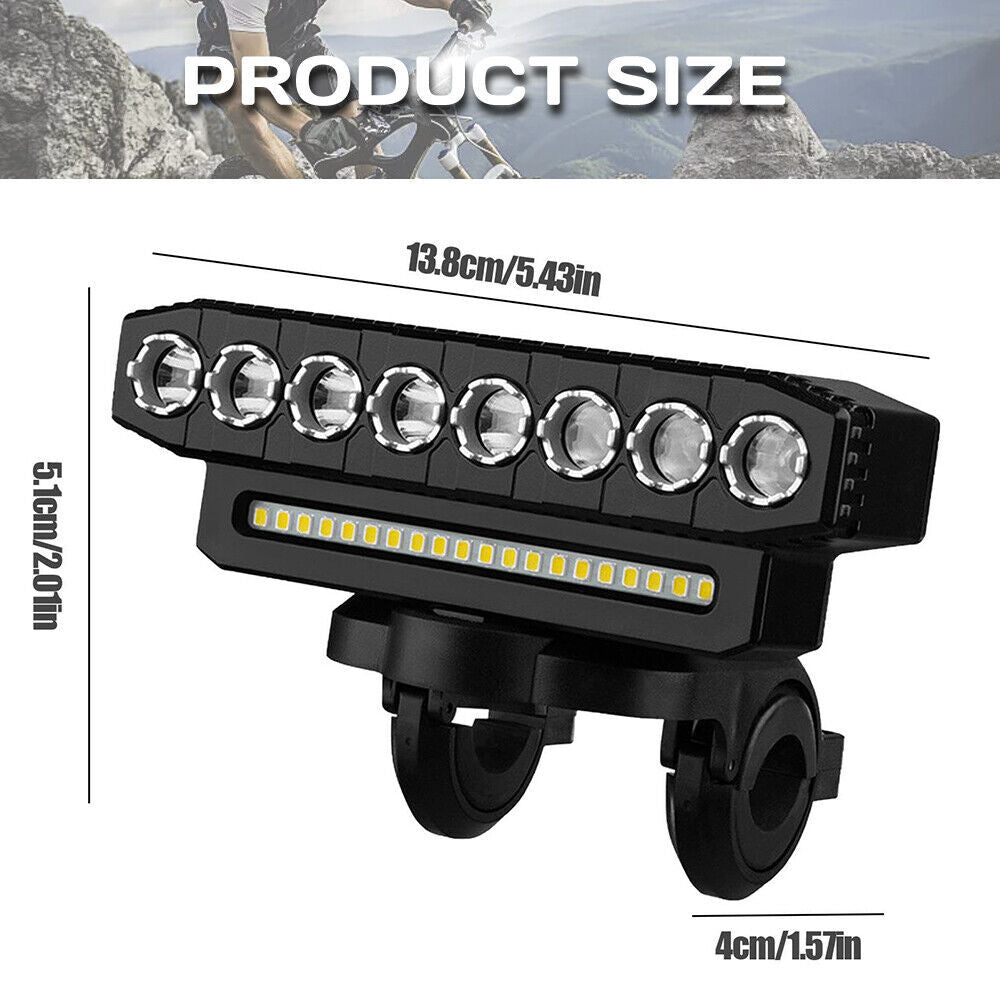 Super Bright USB Rechargeable Waterproof Bicycle Front Headlight with 6 Modes