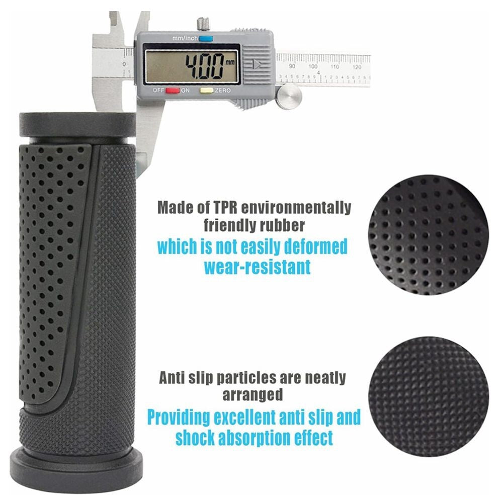 Bike Handlebar Grips Set - 90mm Rubber Non-Slip Black Cycling Accessories