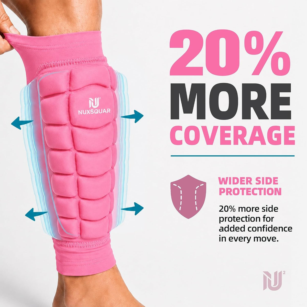 Soccer Shin Guards with Padded Calf Sleeves, Impact-Absorbing Protective Gear
