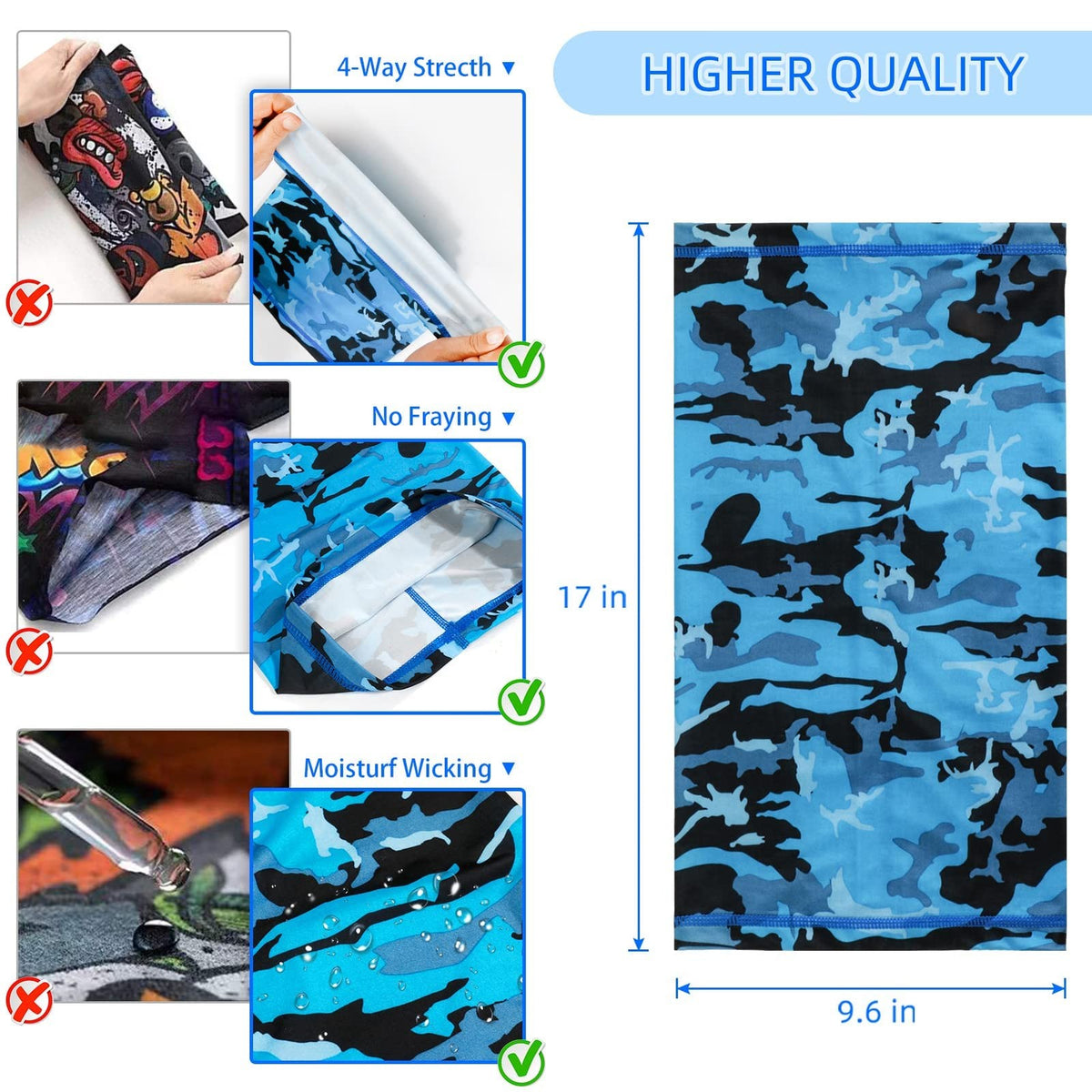 UV Protective Neck Gaiter for Men Women Sun Block Face Mask Set