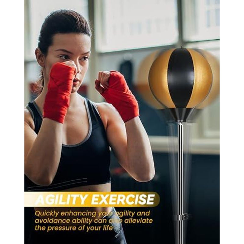 Reflex Boxing Bag with Adjustable Height and Accessories - 17 Inch
