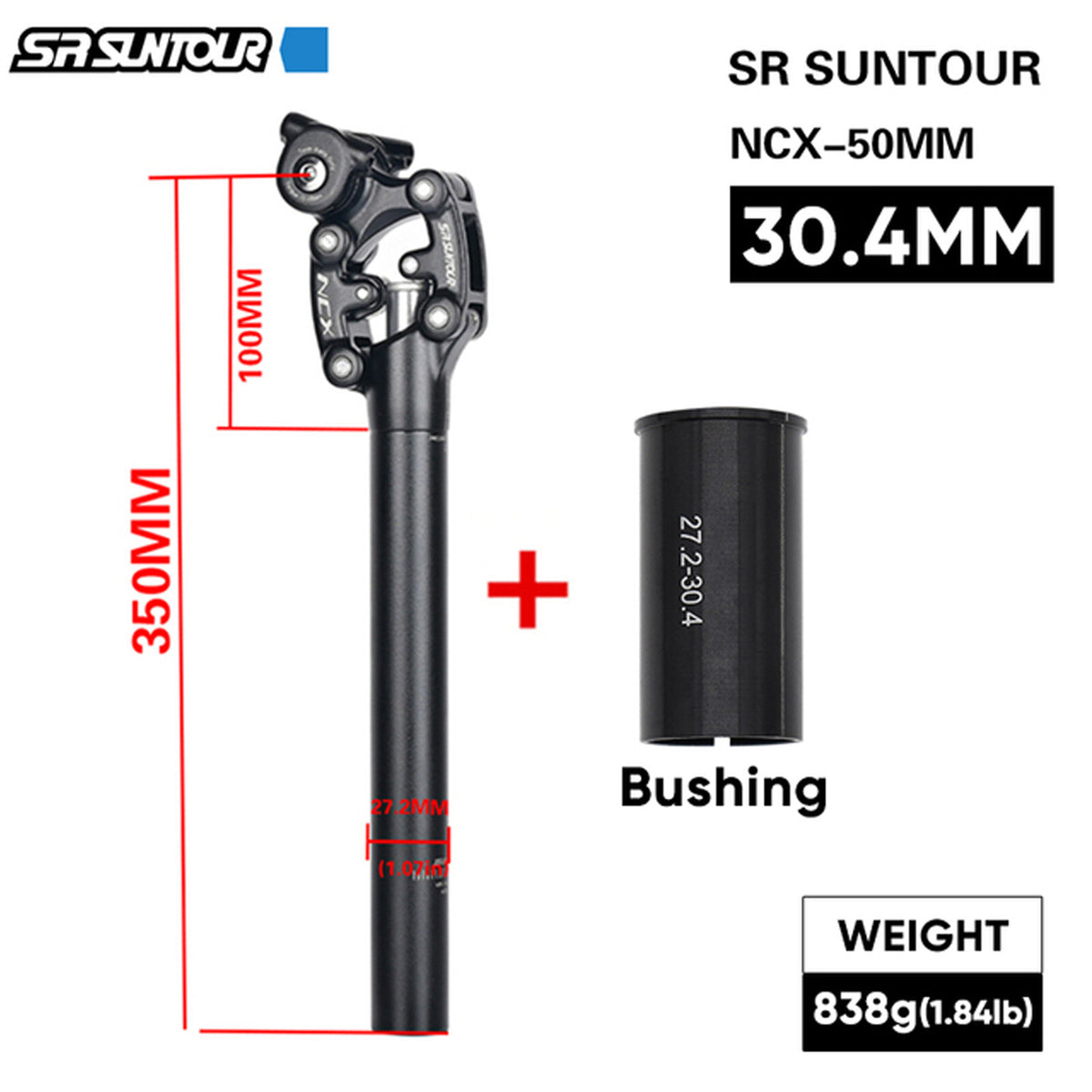 Suspension Seatpost with 50mm Travel for MTB - Adjustable Shock Absorber