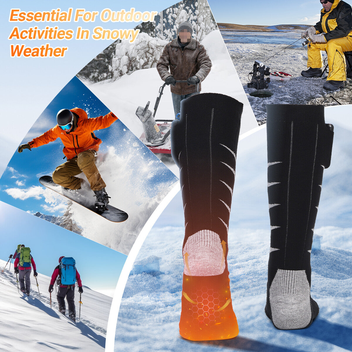 Rechargeable Electric Heated Socks and Gloves Set for Winter Men Women