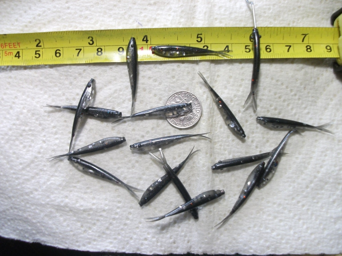 Mini Soft Plastic Minnows for Panfish & Trout Fishing - 70 Pack