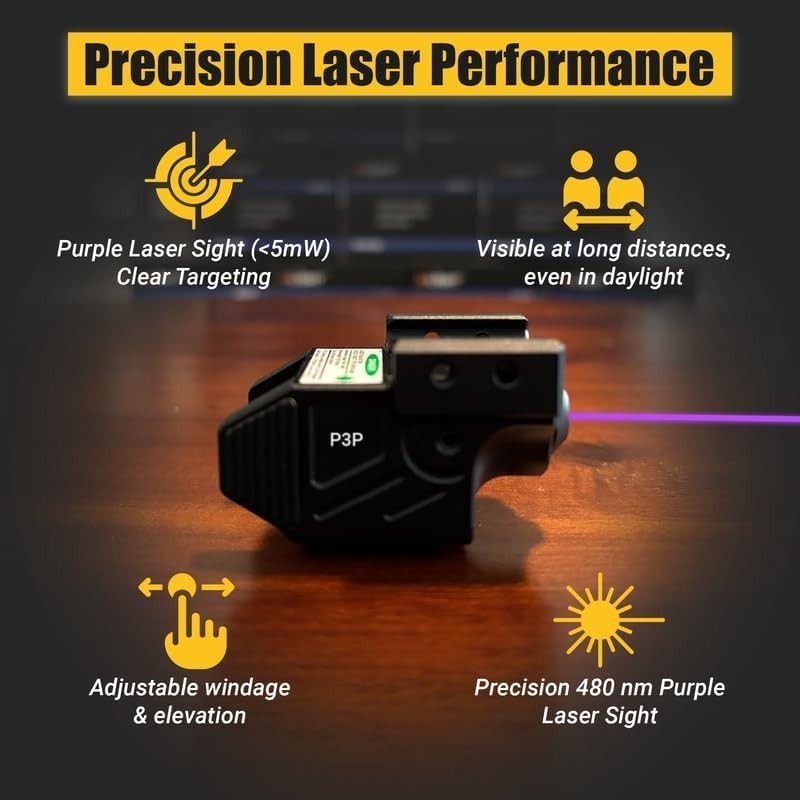 Purple for Pistols - Compact Sub-Compact Pistol Laser with Magnetic Charger