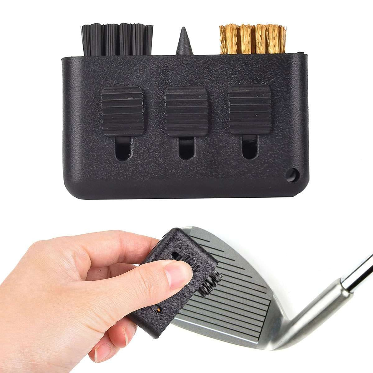 3-in-1 Portable Golf Club Cleaner Brush Retractable Pocket Accessory