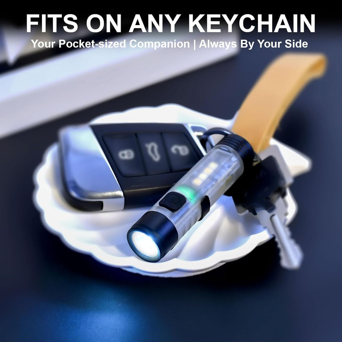 Rechargeable Mini EDC Keychain Flashlight with Dual Light Modes