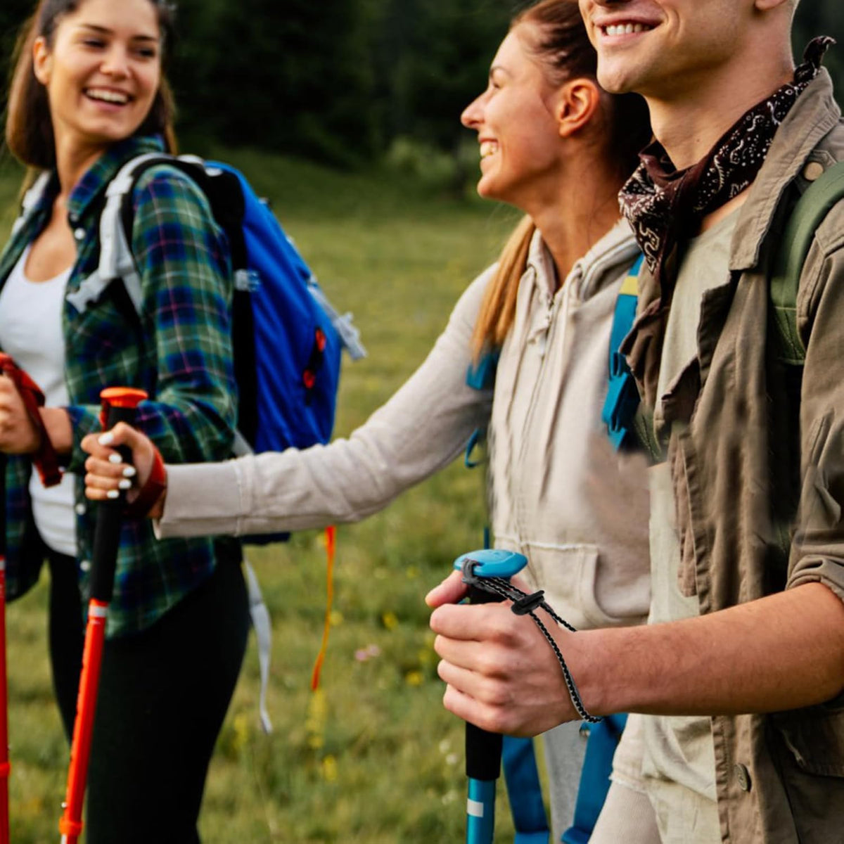 Adjustable Hiking Pole & Trekking Stick Bungee Straps 4 Pack