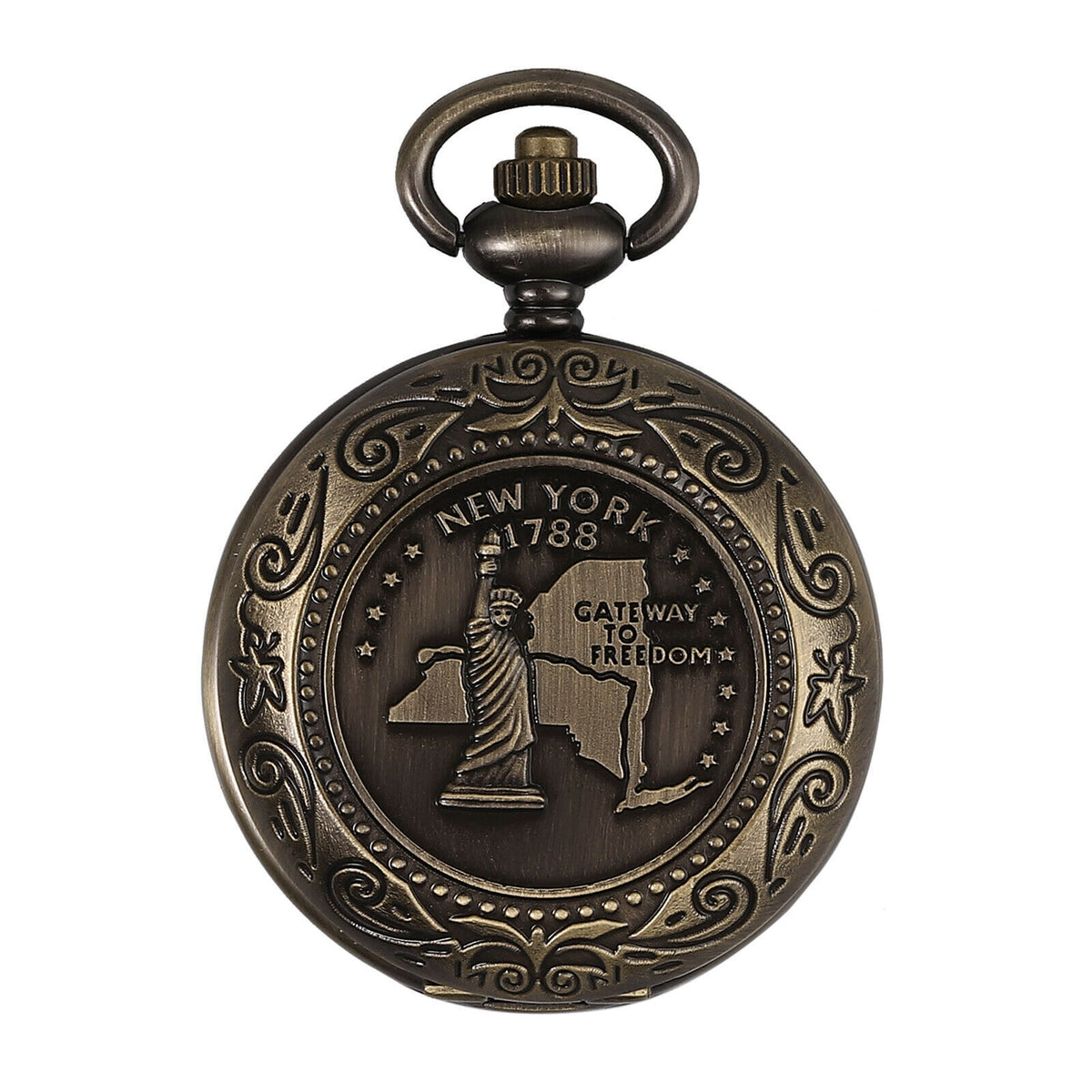 Outdoor Camping Hiking Brass Pocket Compass with Chain and Bag