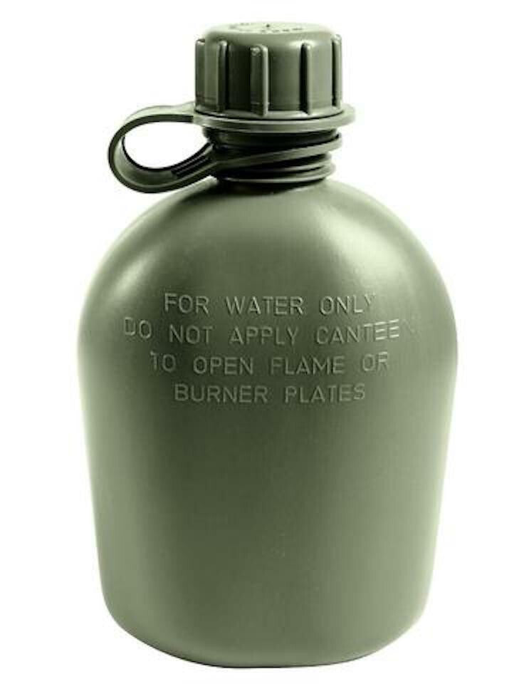 US Military 1 Quart OD Green Plastic Canteen BPA Free Made in USA