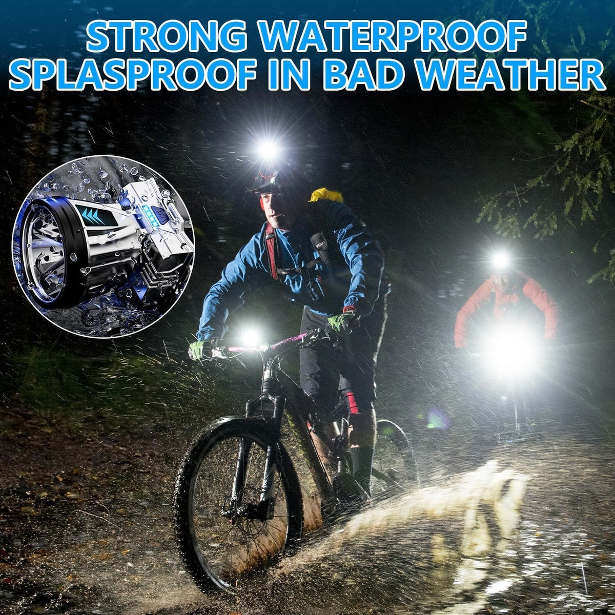 90000 Lumen Rechargeable Headlamp with 40 LED Long-Range Light