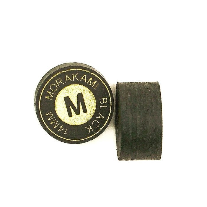 Medium Morakami Black Cue Tip - 14mm Pool Tip for Billiards