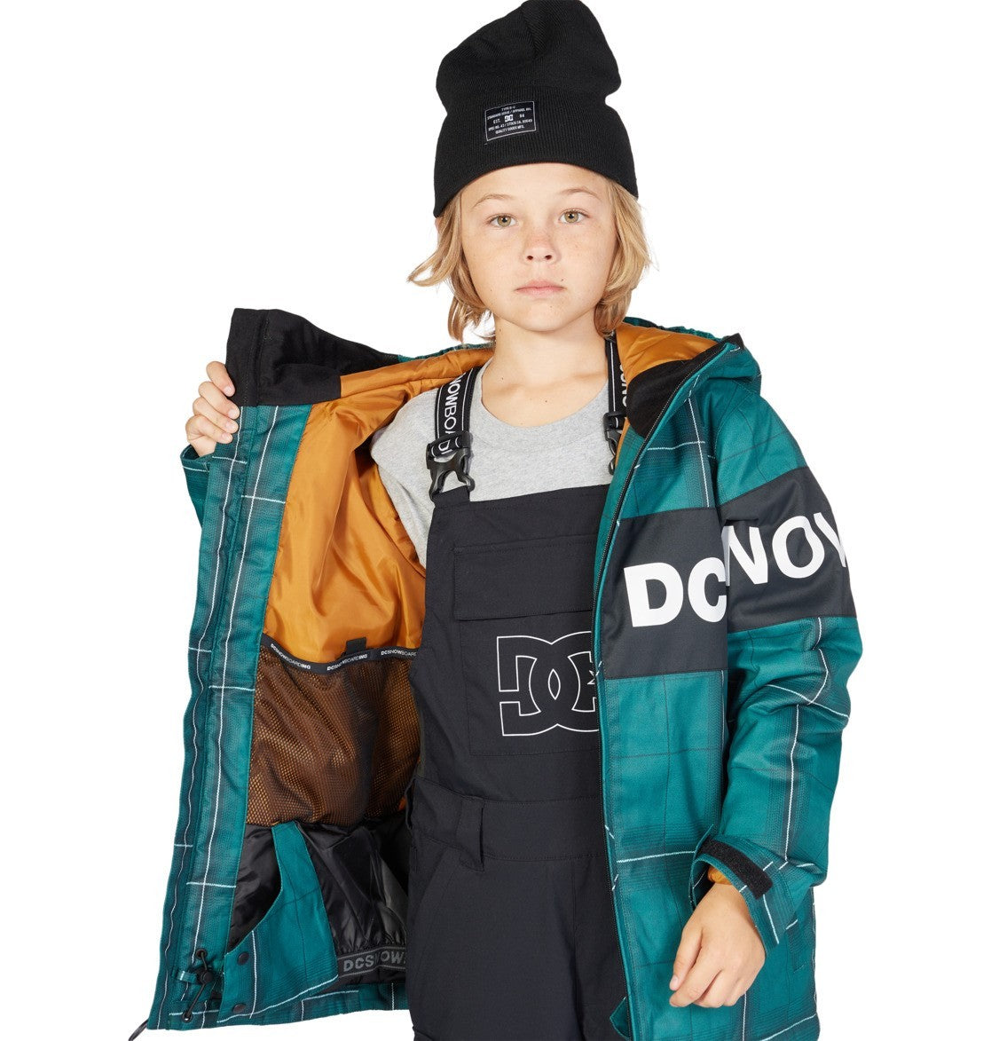 Youth Snowboard Jacket with Waterproof and Breathable Features - Plaid Botanical Garden, Medium (12)