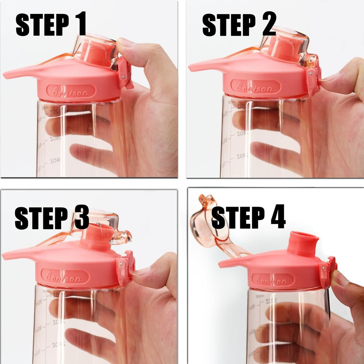 36 OZ Leak Proof BPA Free Wide Mouth Sports Water Bottle with Flip Top Lid and Handle