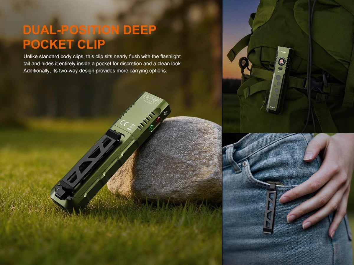 Rechargeable LED Flashlight 1600 Lumens, Flat Body with Light Show Modes