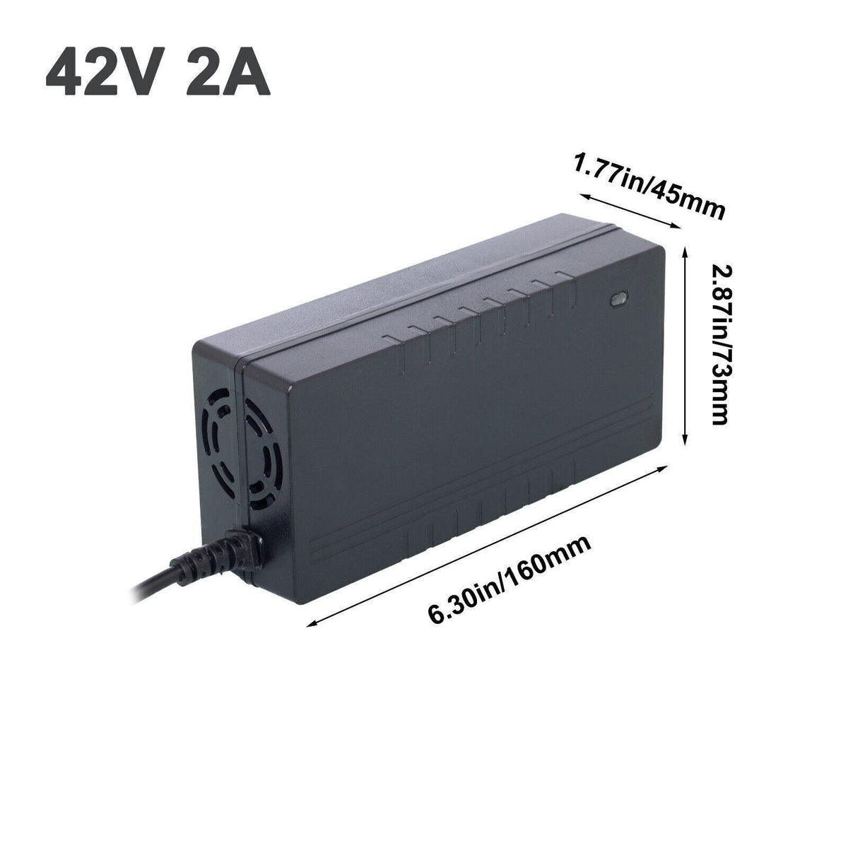42V 2A Electric Bike Battery Charger UL Certified Fast Charging 5.5x2.1mm Plug