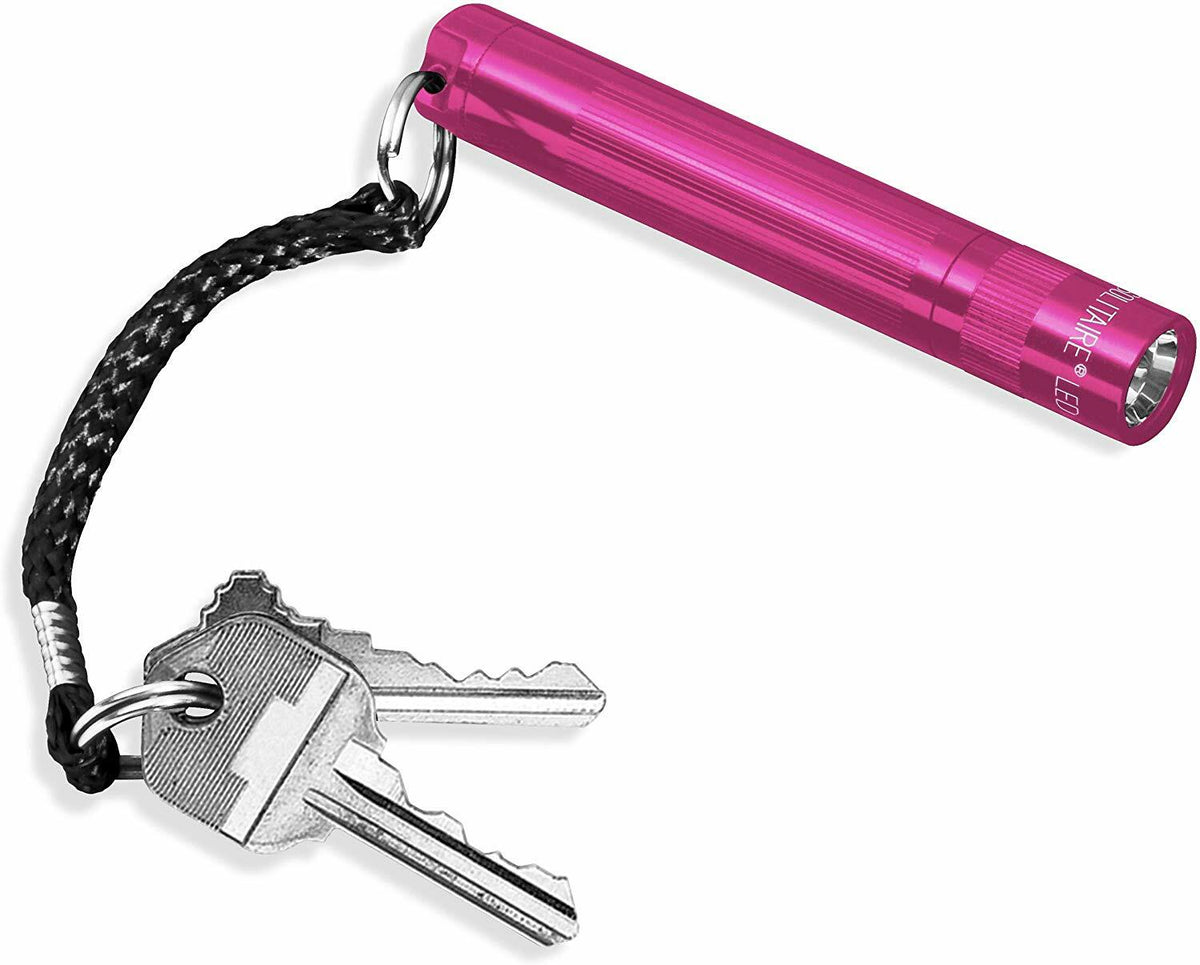 Pink LED Keychain Flashlight AAA Compact Pocket Light