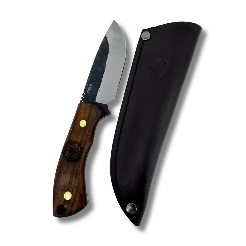 Condor Kinich Fixed Blade Knife with Walnut Handle & Leather Sheath 8.35"