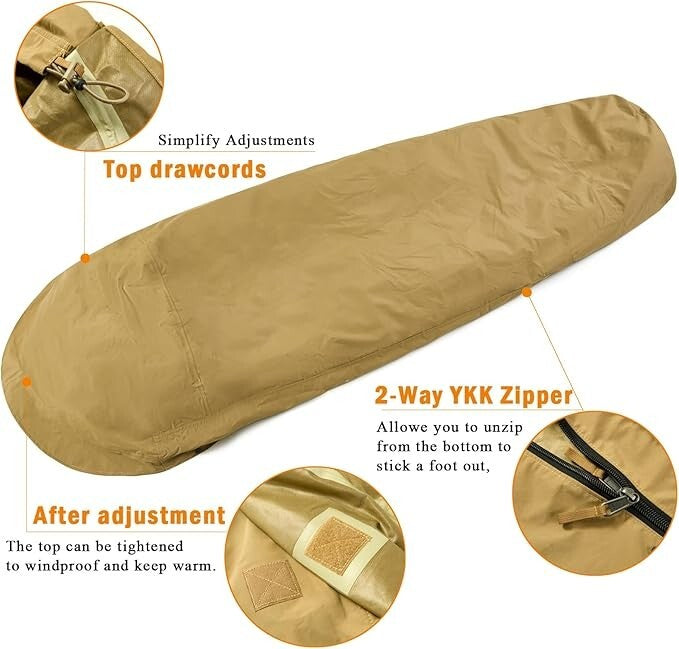 Waterproof Modular Bivy Cover for Sleeping Bags - Tactical Mil-Spec Shell