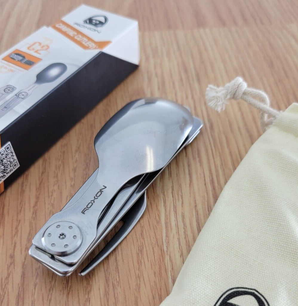 2-in-1 Camping Utensil Set with Detachable Spoon and Fork - Strong Magnet