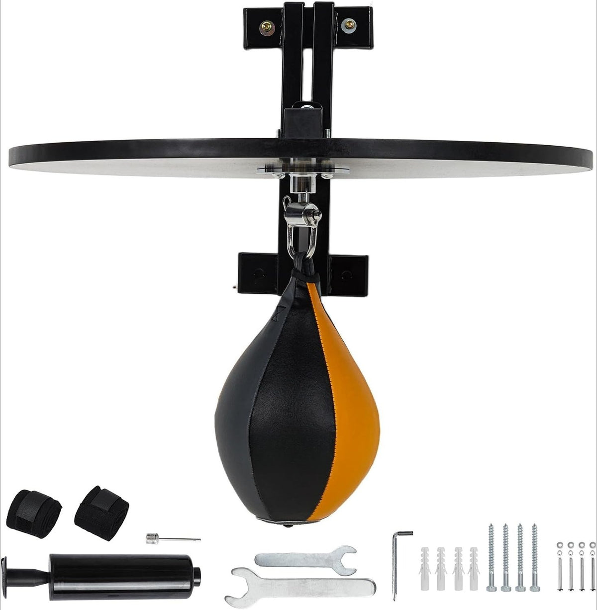 Wall-Mounted Wooden Speed Bag Platform Kit with 360° Swivel for Boxing & Home Gym