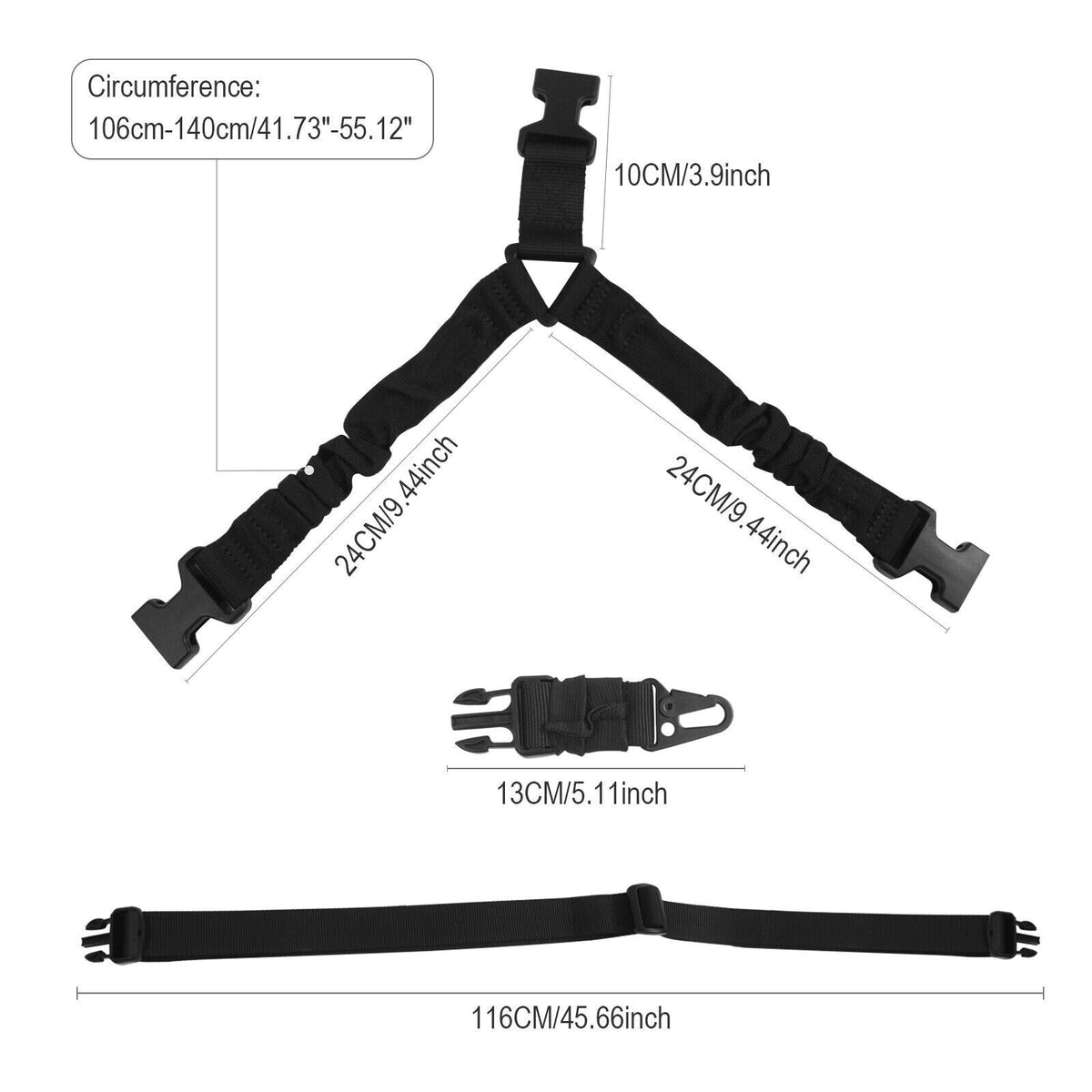 Single Point Tactical Gun Sling Strap Bungee Rifle with Quick Release