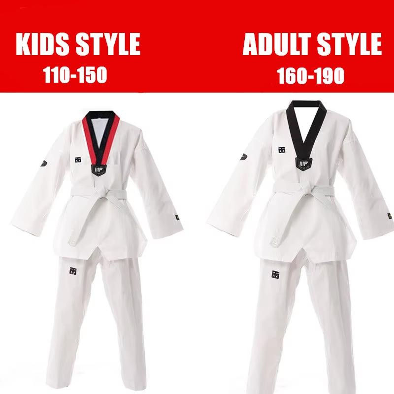Kids & Adults Taekwondo Dobok Uniform ITF Karate Suit White
