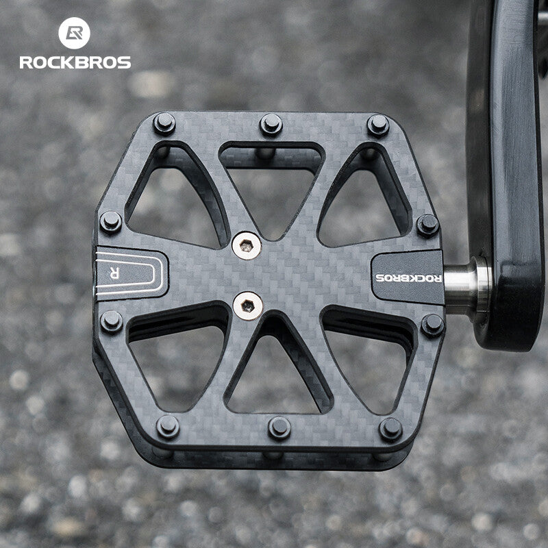 Carbon Fiber Bike Pedals with Titanium Core for Road & Mountain Bikes