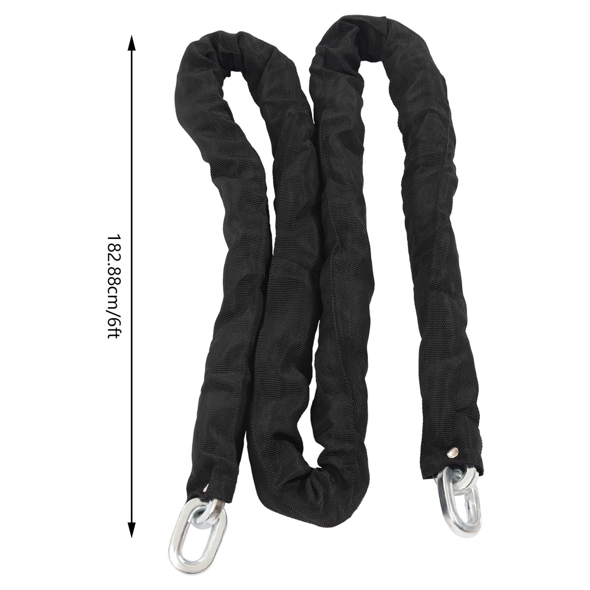 Heavy Duty 6ft Steel Chain Lock Kit - Security Lock with Keys and Brass Lock