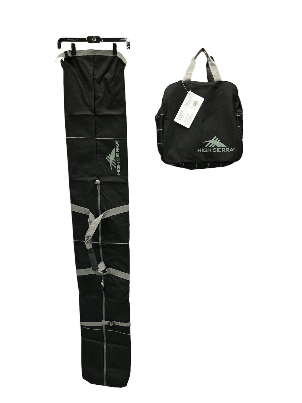 High Sierra Ski & Boot Bag Set Black - Water-Resistant Ski Gear Storage