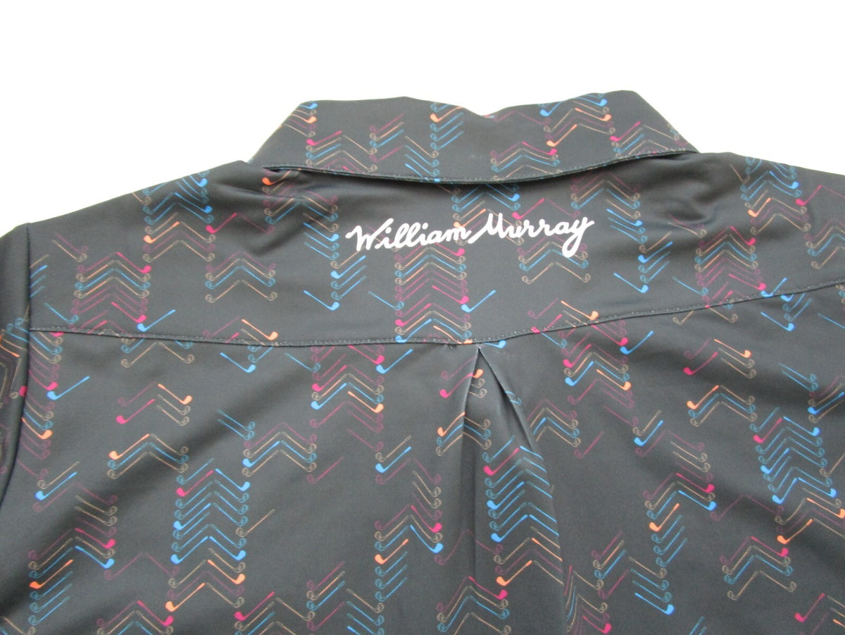 Women's XL Golf Polo Shirt - William Murray Herringbone Sport Top