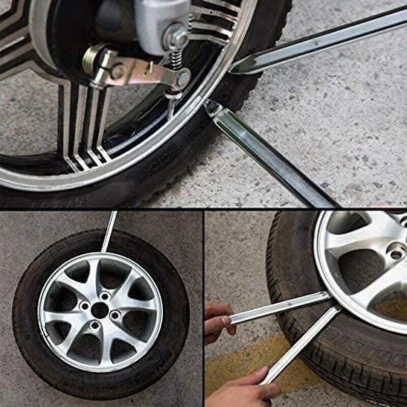 Motorcycle Tire Spoon Kit with Rim Protector - Durable Iron Levers for Easy Tire Change