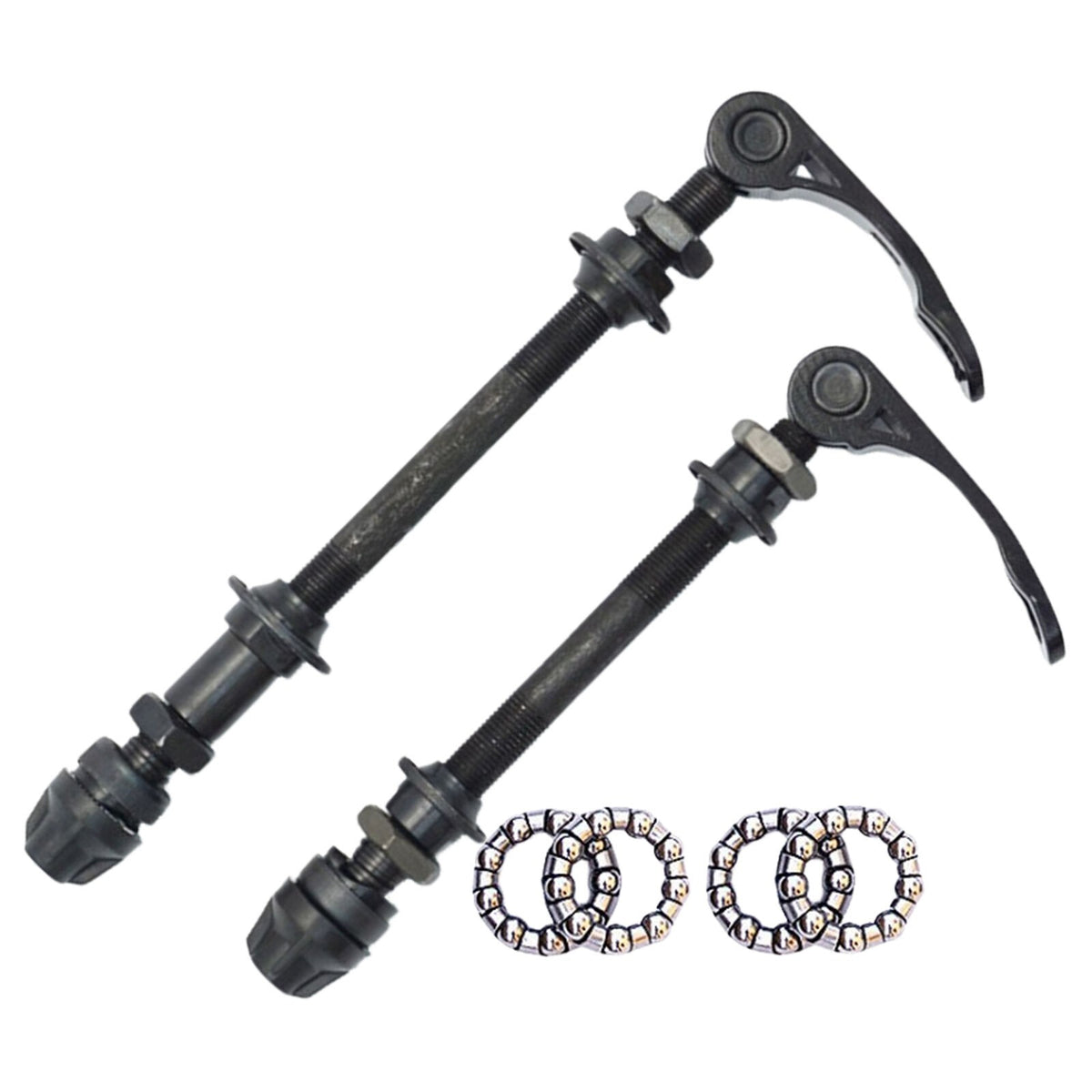 Steel Bicycle Hub Bearings and Quick Release Skewer Set - Front & Rear
