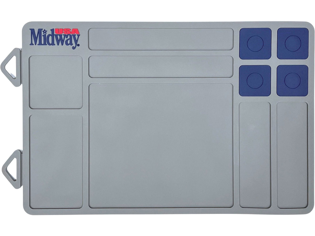 Magnetic Pistol Gun Cleaning Mat - Parts Organizer, Recessed Compartments, Rubber Surface