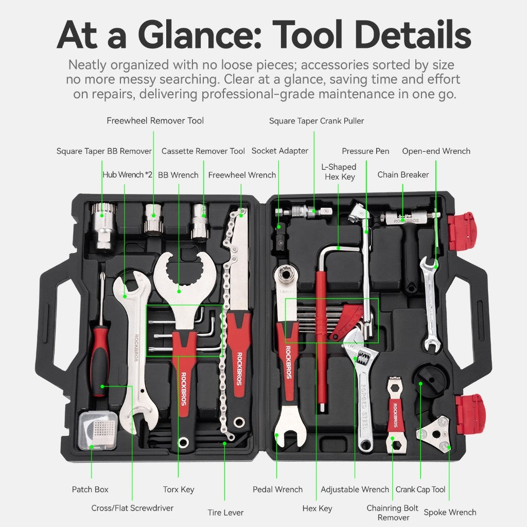 Bike Repair Tool Kit 22-Piece Cycling Maintenance & Emergency Set