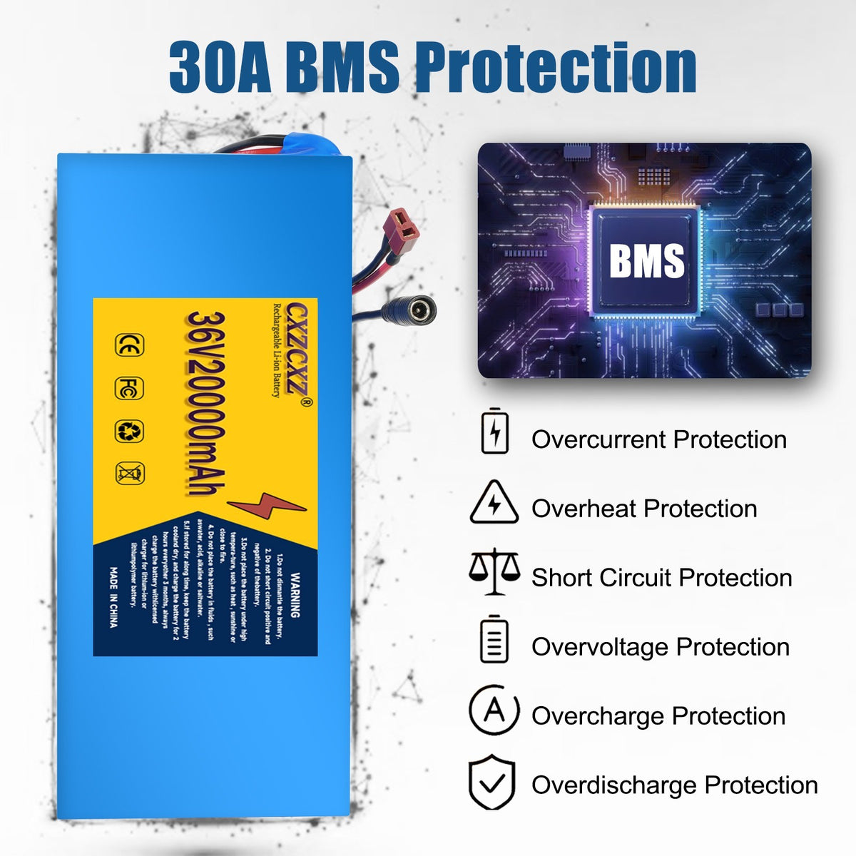 36V 20Ah Lithium LiFePO4 Ebike Battery Pack for 200W-800W Motors UL Certified