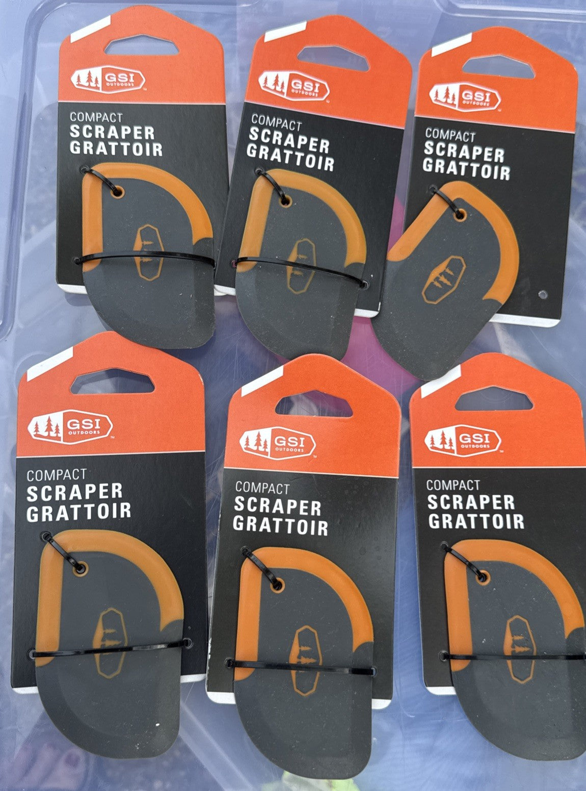 Outdoor Camping Lightweight Non-Stick Scraper Set - Orange & Grey, 6 Pack