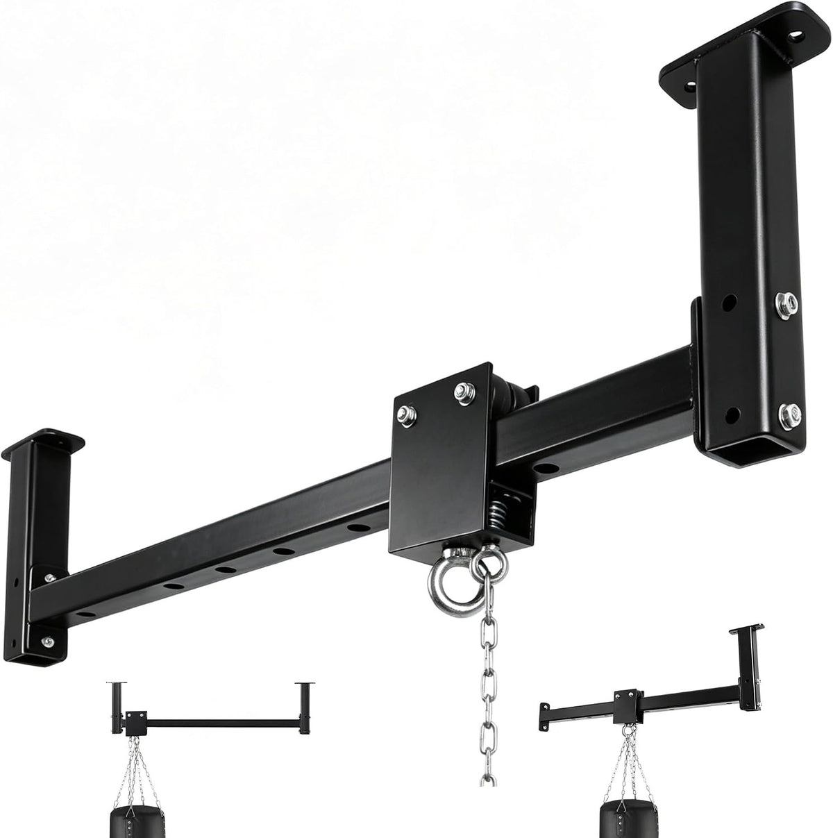 Heavy Bag Wall Mount Hanger with Roller System 300 lb Capacity Adjustable