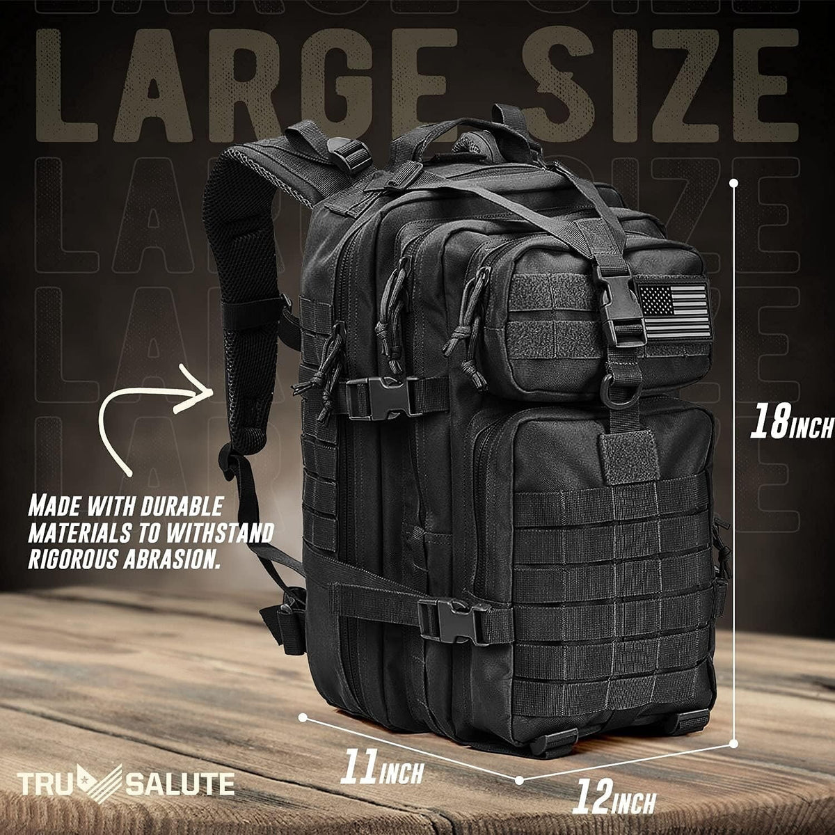 45L Military Tactical Backpack Large Army Assault Pack Molle Rucksack