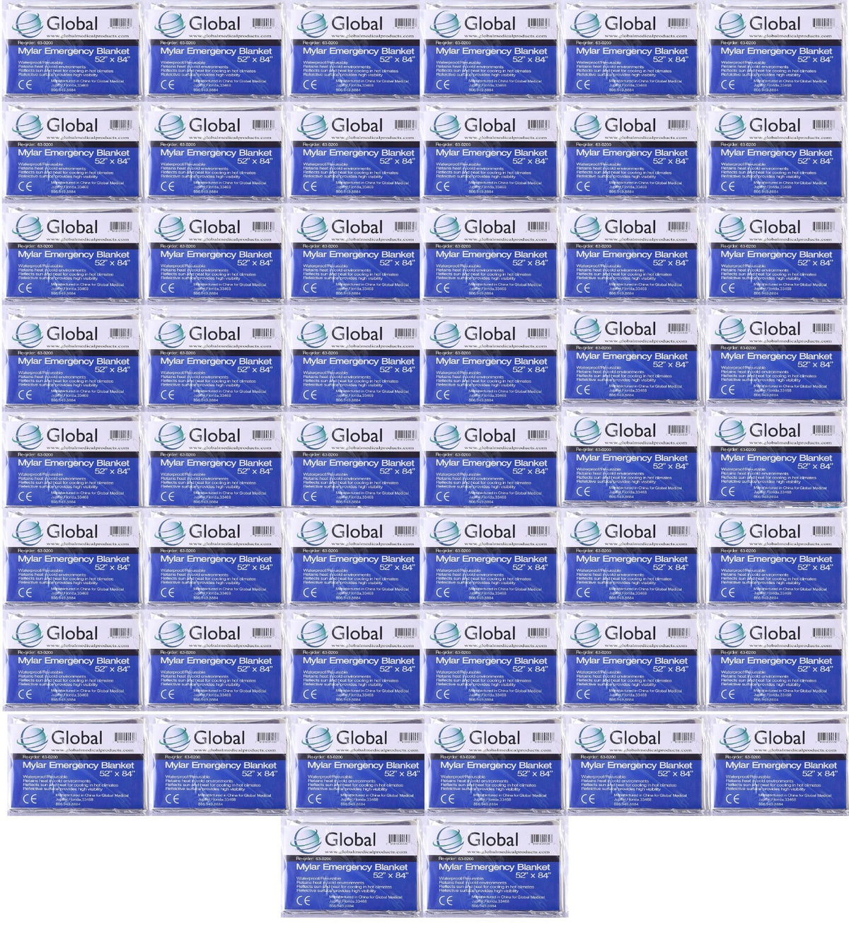 Emergency Solar Blanket Survival Heat Reflective Mylar 50 Pack
